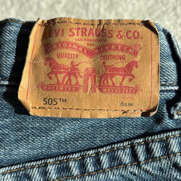Vintage Levi’s 505 denim jeans kids size 6‎ slim adjustable waist - Picture 2 of 12